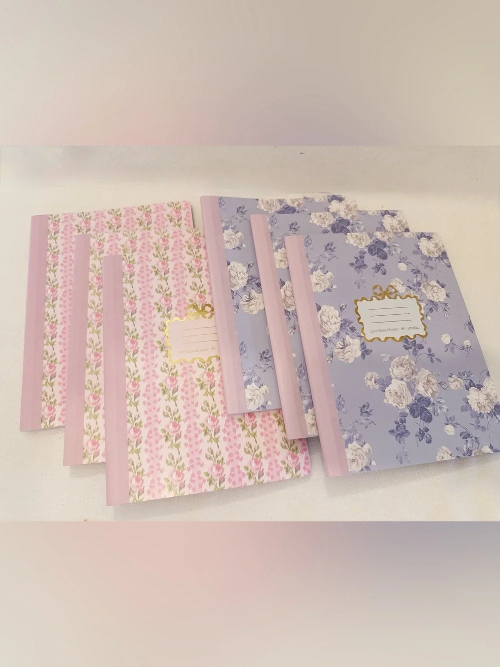 LoveShackFancy Target Yoobi Composition Books Pink & Blue Set 6